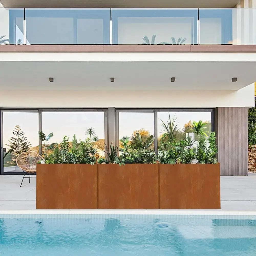 Corten Steel Planters Box Weather Resistant Garden Patio