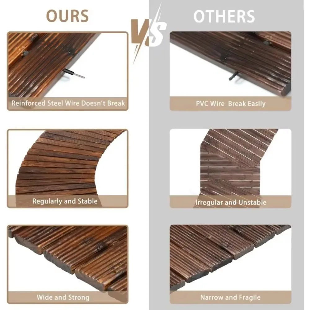 Outdoor Wooden Walkway Roll Out Flooring For Patio Garden Decor