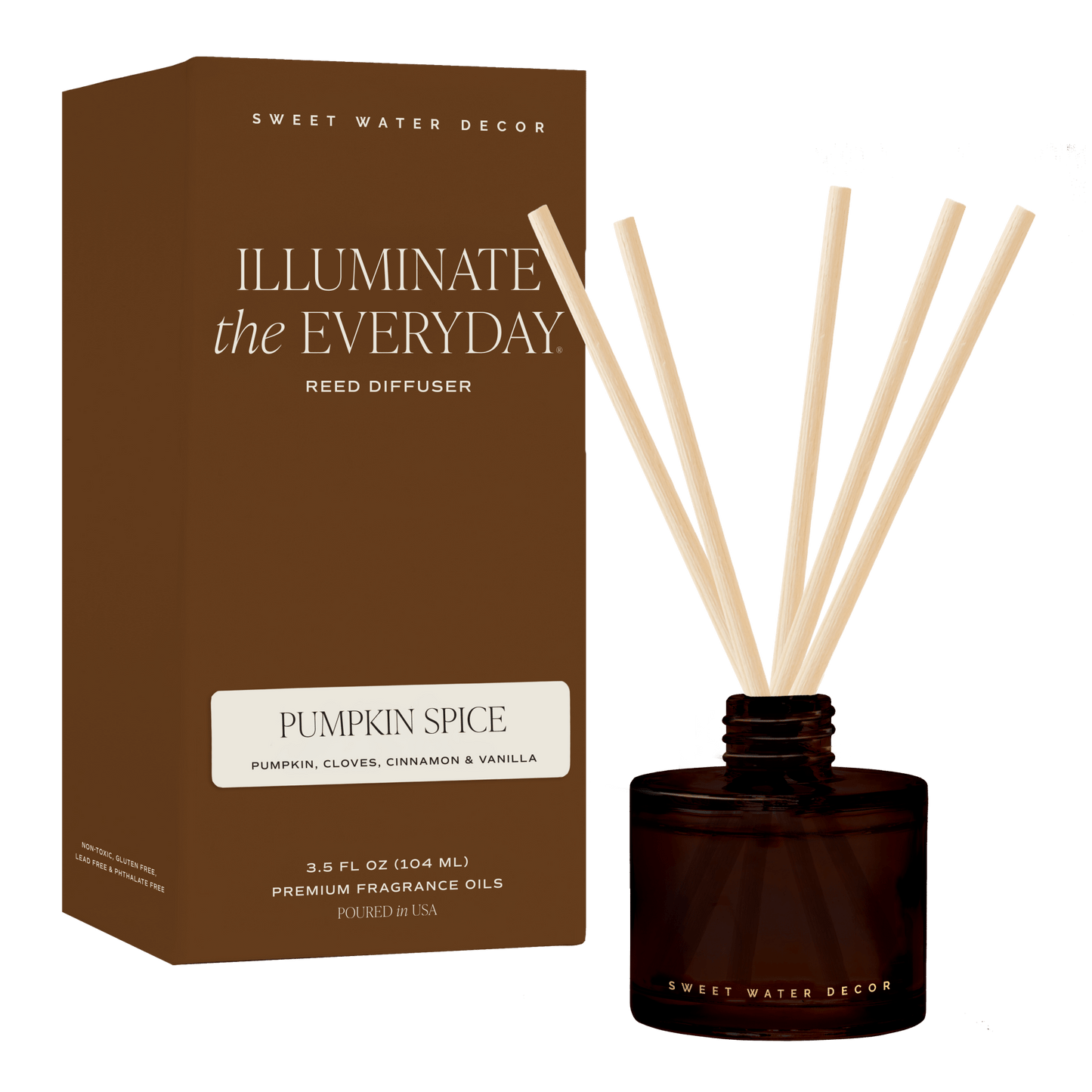 Pumpkin Spice Amber Tinted Glass Jar Reed Diffuser