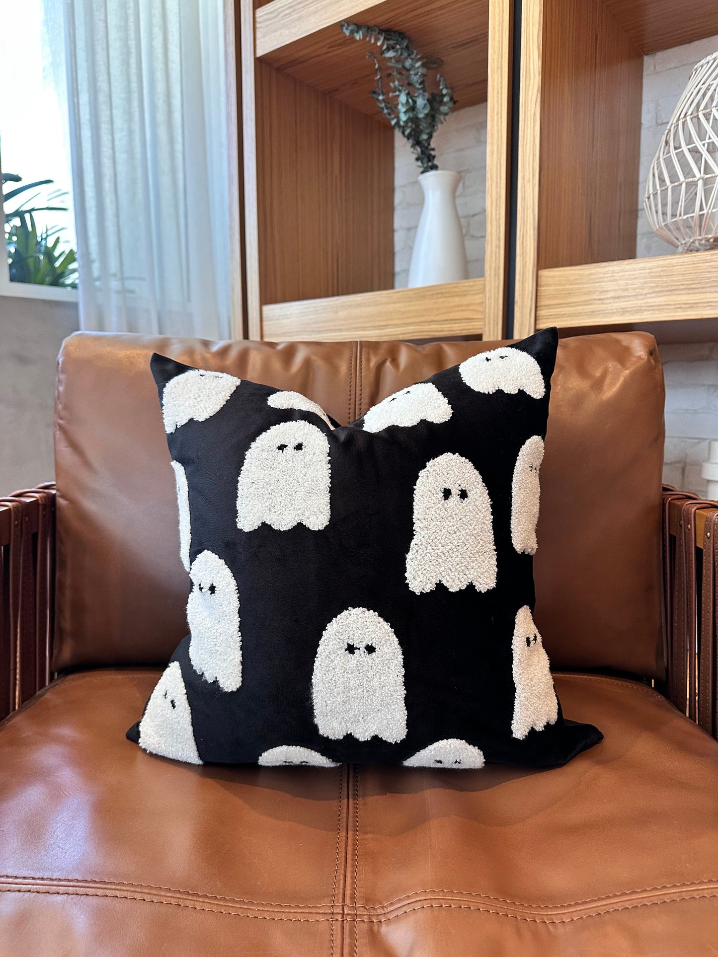 Velvet Ghost Pillow Cover For Halloween Decor Preorder