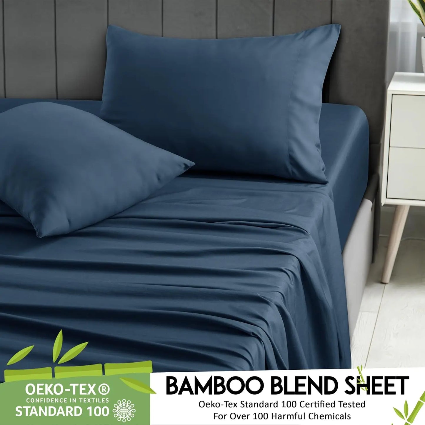 LDC Lux Decor Collection Bamboo Viscose Sheet Set Organic Blend