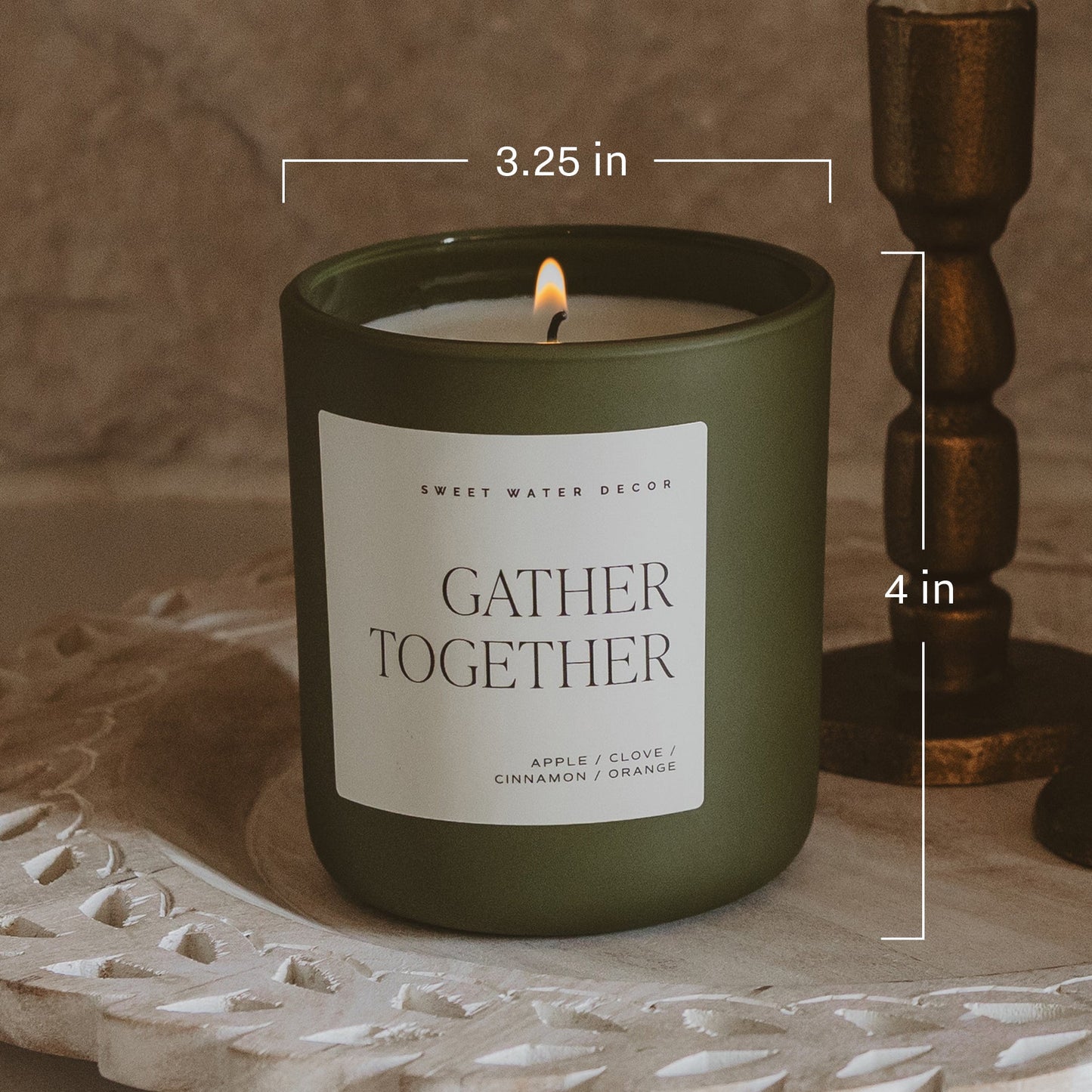 Gather Together Soy Candle - Olive Matte Jar - 15 oz