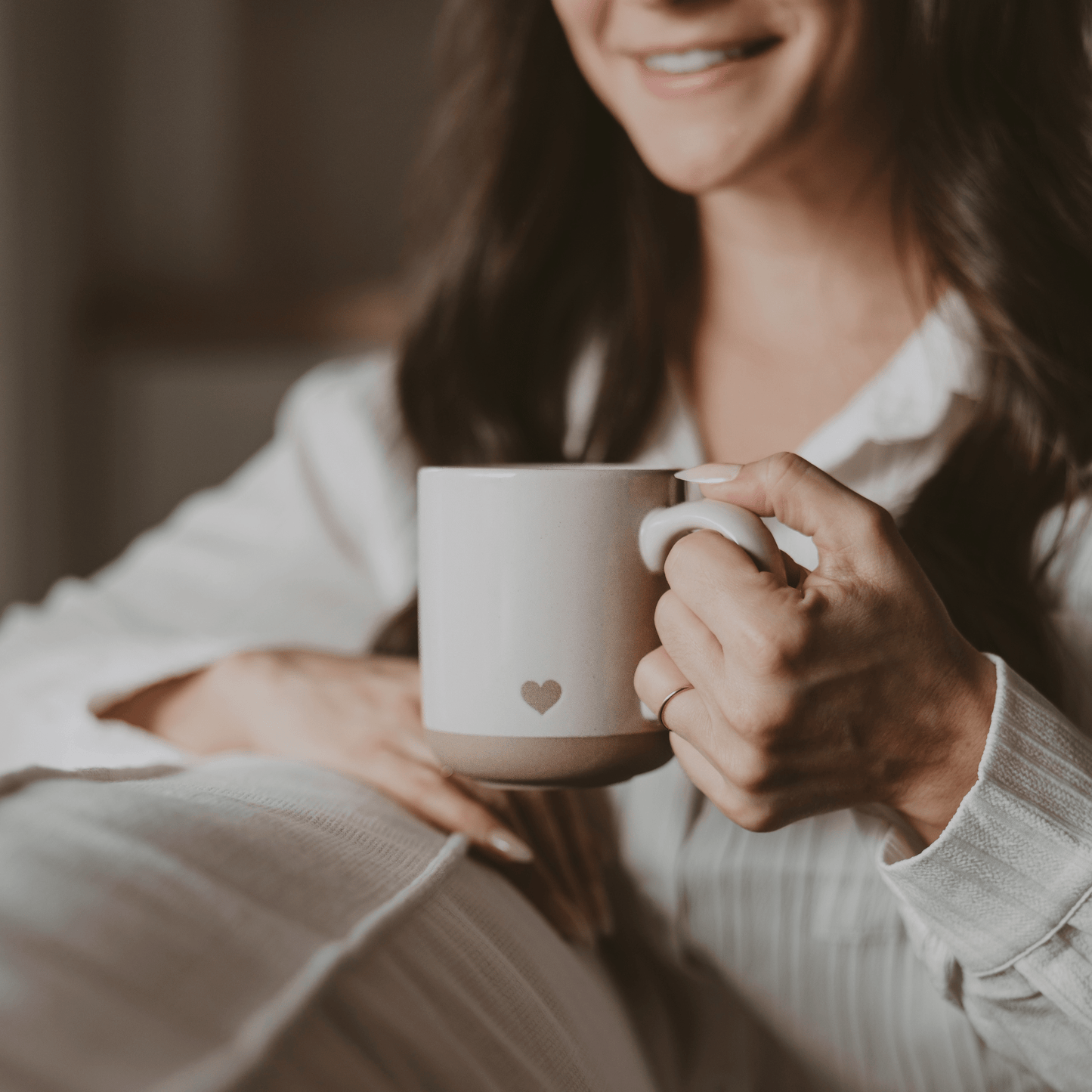 Heart 14 oz Stoneware Coffee Mug