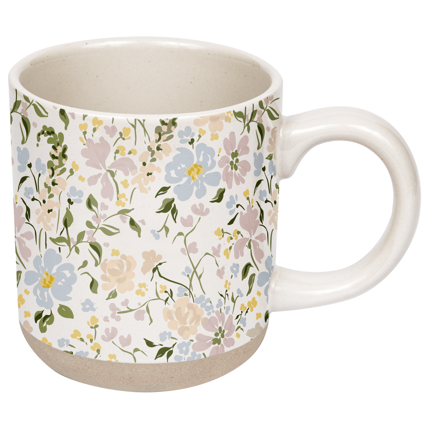 Floral 14 oz Stoneware Coffee Mug