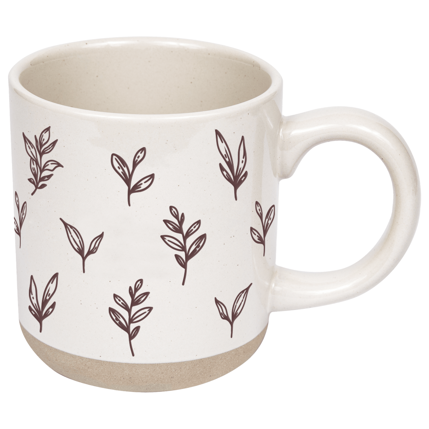 Brown Leaves 14 oz Stoneware Coffee Mug