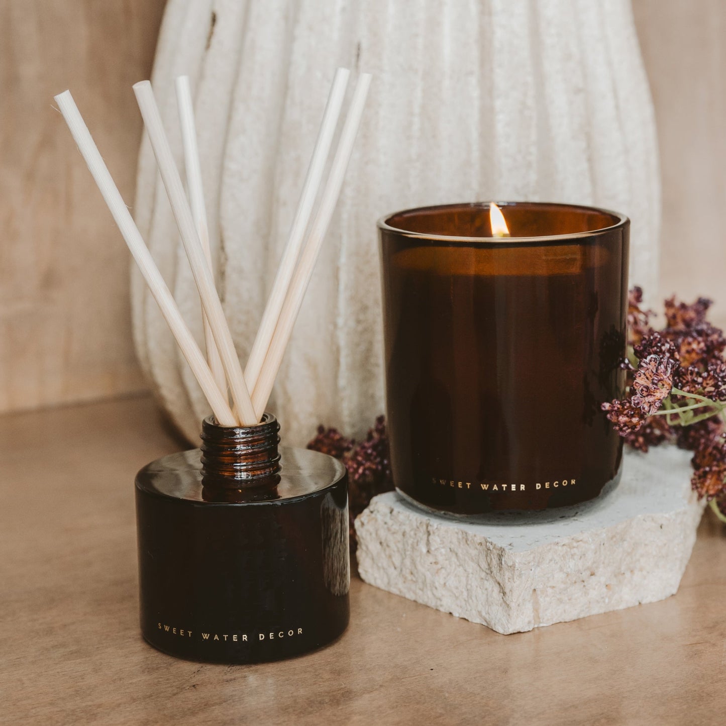 Pumpkin Spice Amber Tinted Glass Jar Reed Diffuser