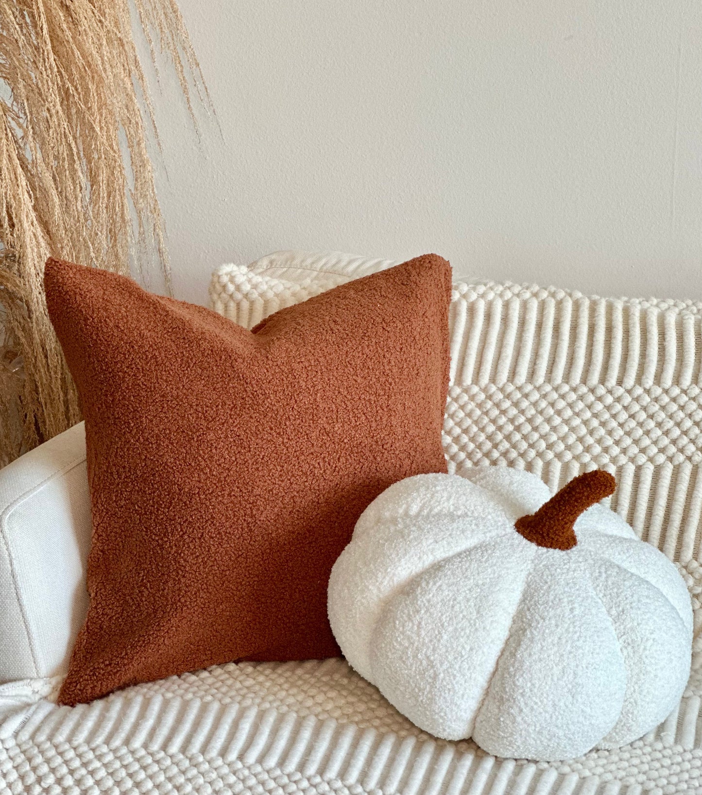 Premium Sherpa Pumpkin Pillow For Cozy Autumn Decor