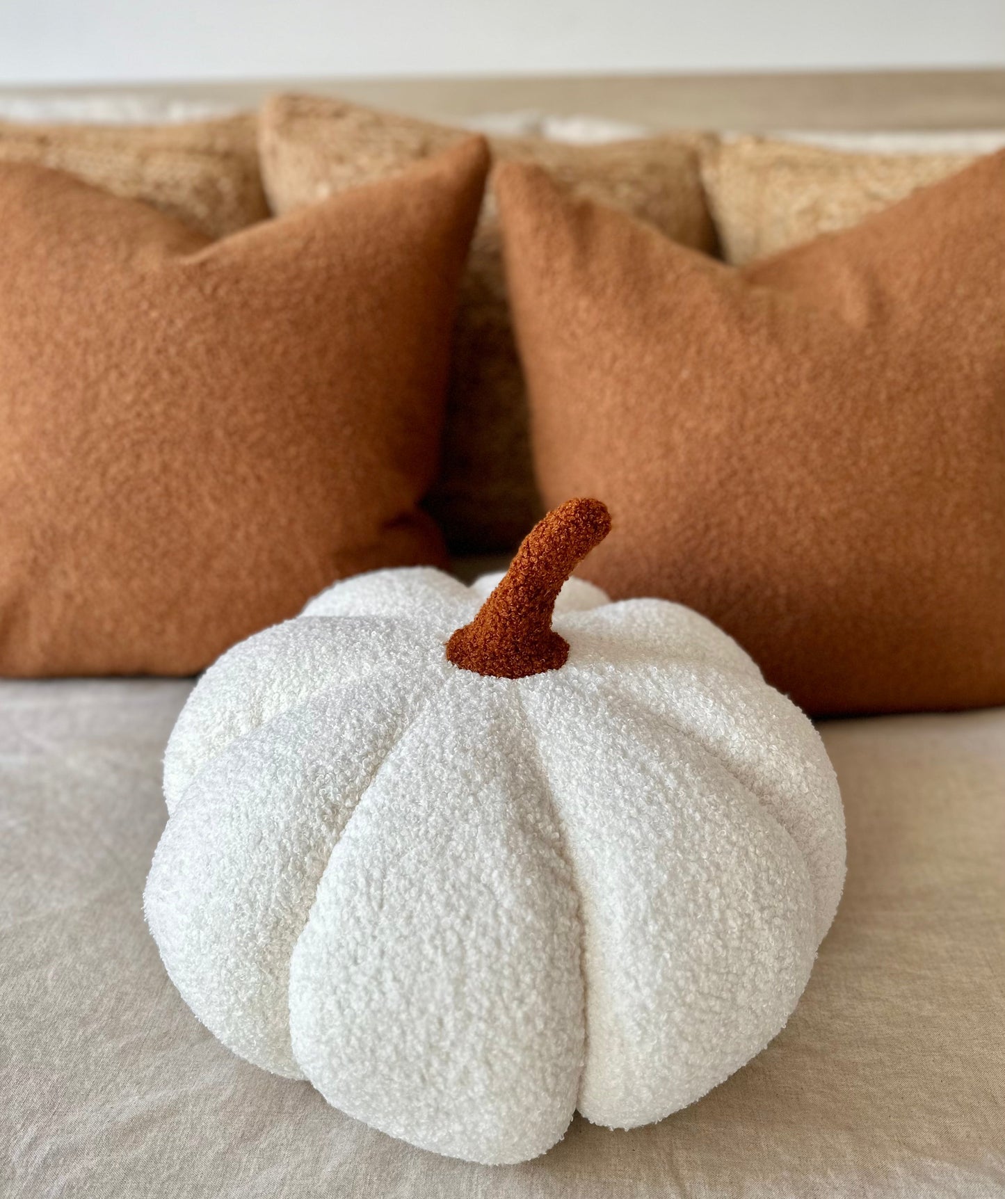 Premium Sherpa Pumpkin Pillow For Cozy Autumn Decor