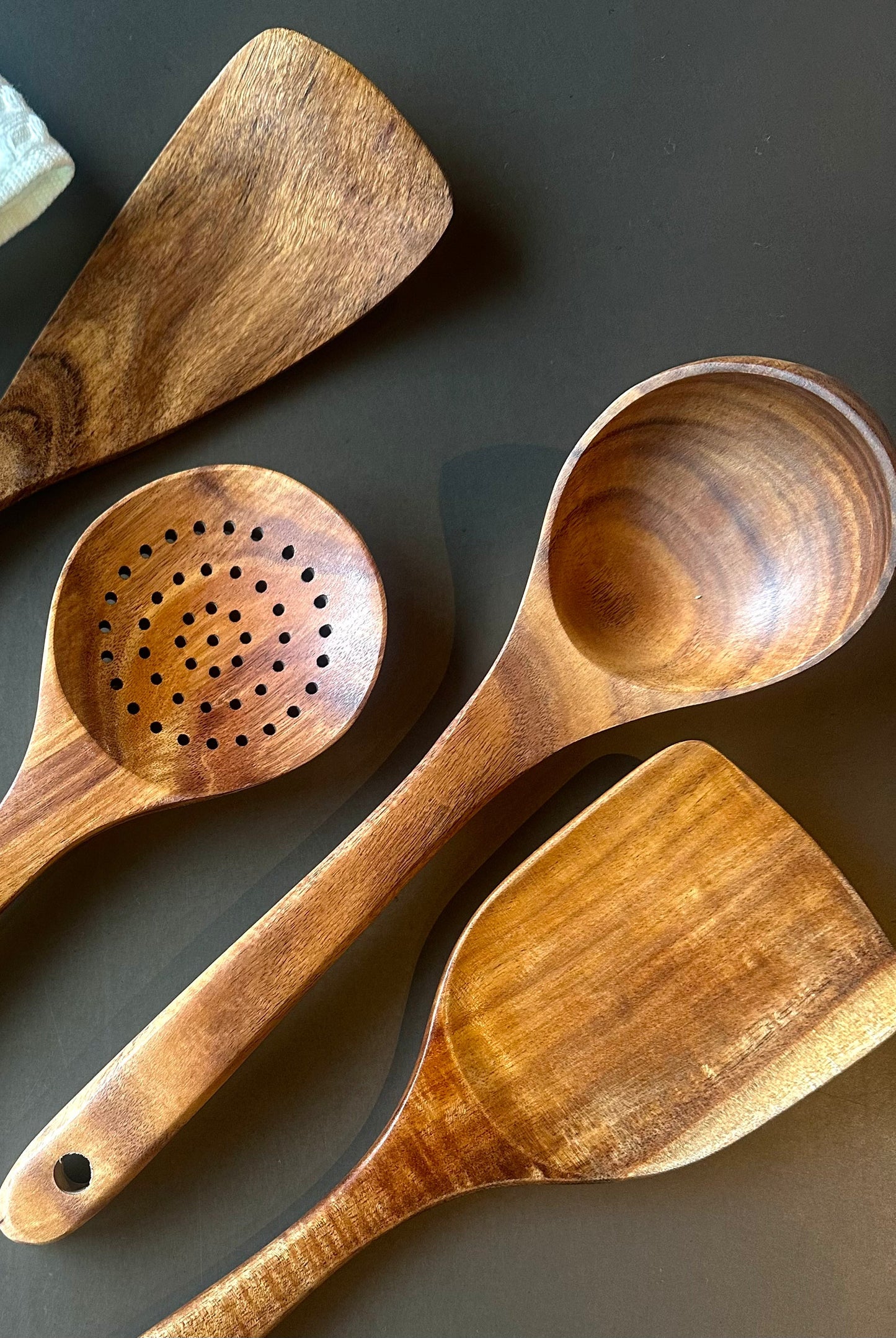 Nosara Teak Wood Kitchen Utensil Set Natural Wooden Cooking Tools