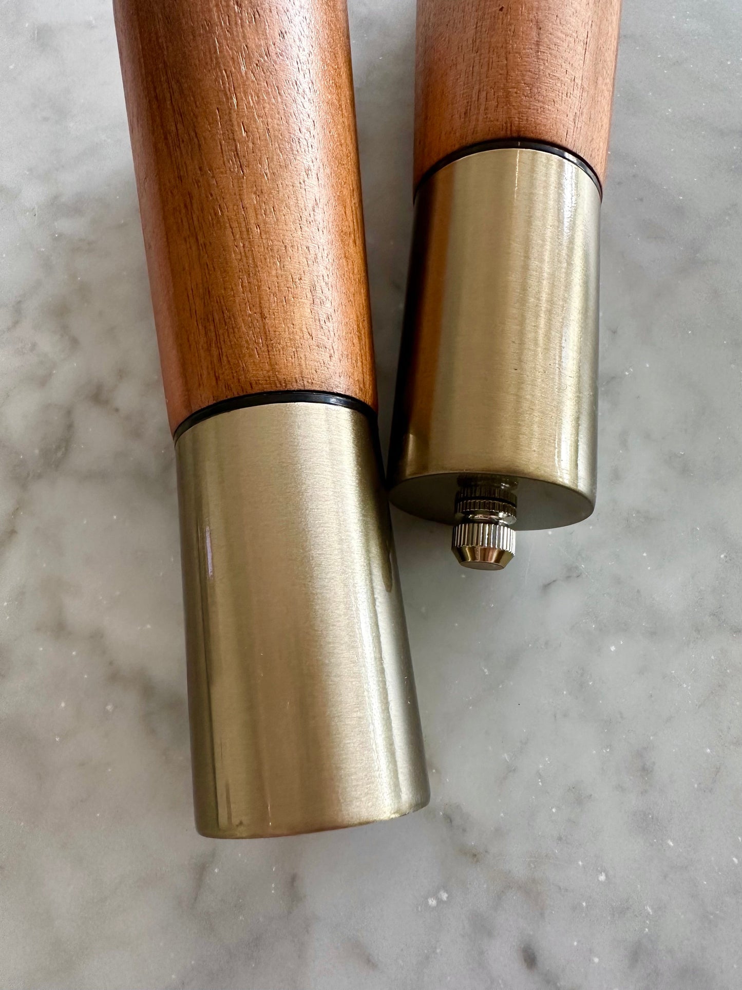 Portofino Acacia Salt And Pepper Grinders Modern Wooden Kitchen Set