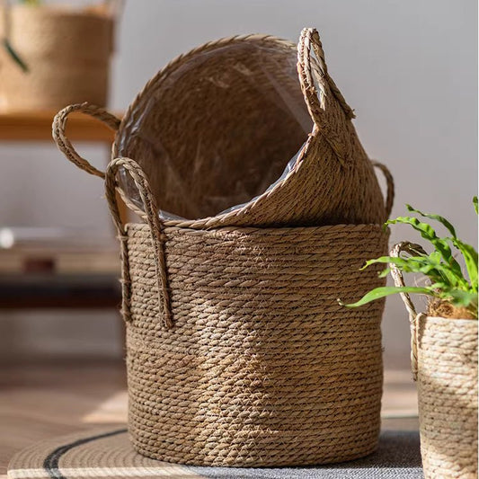 French Country Seagrass Planter Basket Includes Liner