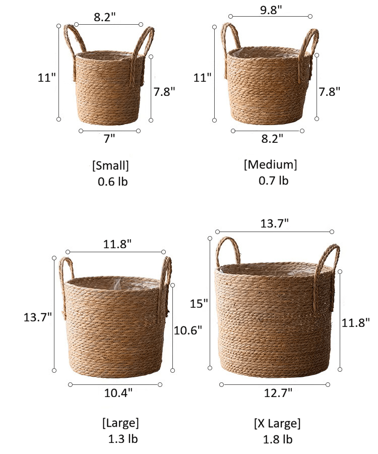 French Country Seagrass Planter Basket Includes Liner