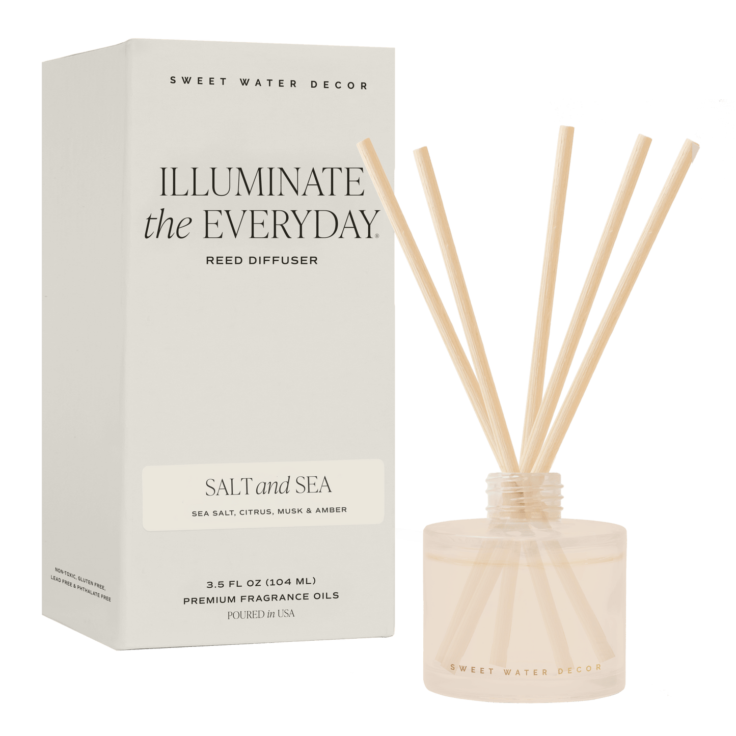 Salt and Sea White Translucent Tinted Glass Jar Reed Diffuser