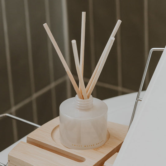 Cashmere and Vanilla White Translucent Tinted Glass Jar Reed Diffuser