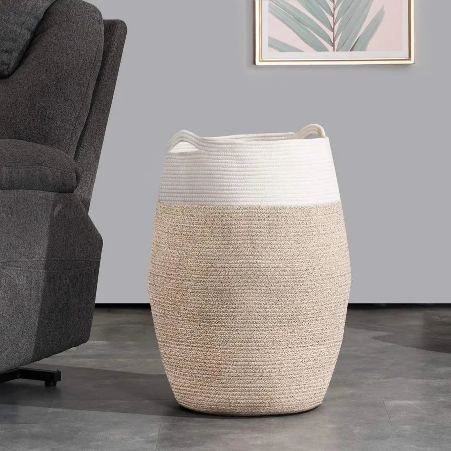 Rope Laundry Hamper Woven Collapsible Basket For Laundry Room