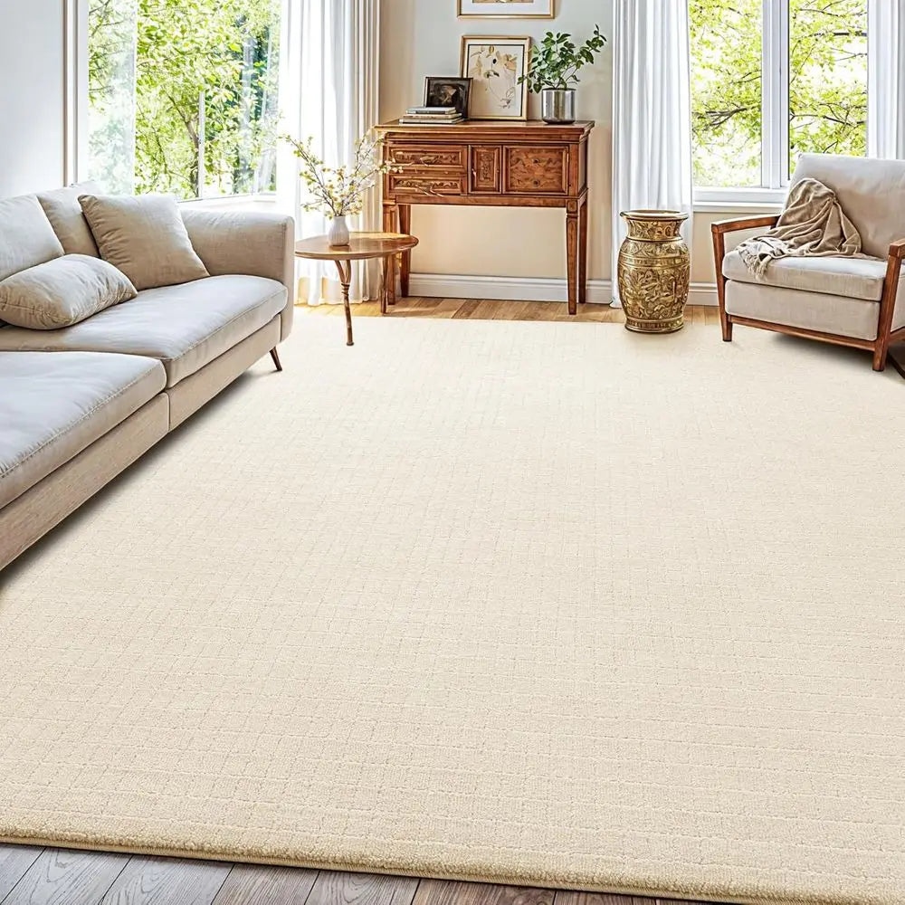 Noned Wool Rug With Anti-Slip Backing