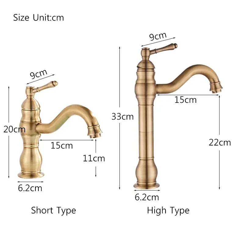 MYQualife Deck Mounted Bathroom Basin Faucet Hot and Cold Mixer