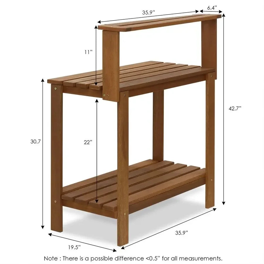 XMSJ Tioman Outdoor Potting Bench Hardwood Garden Workstation