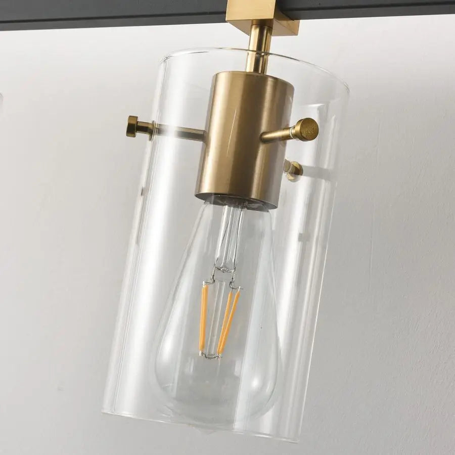 Vintage Vanity Lights 3-Light Glass Shade Bathroom Fixture Over Mirror