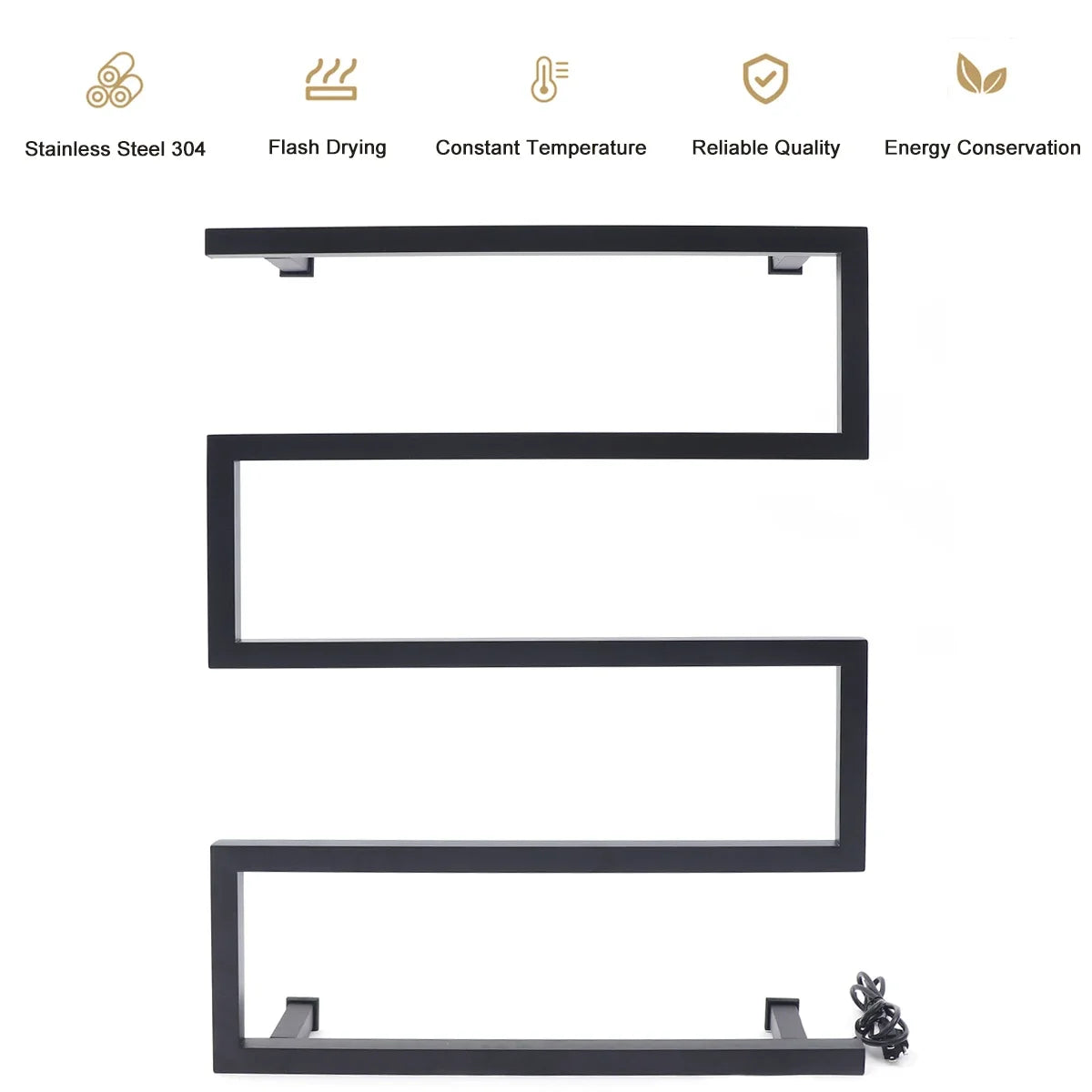 Towel Warmer 90W Electric Heated Towel Rack Stainless Steel