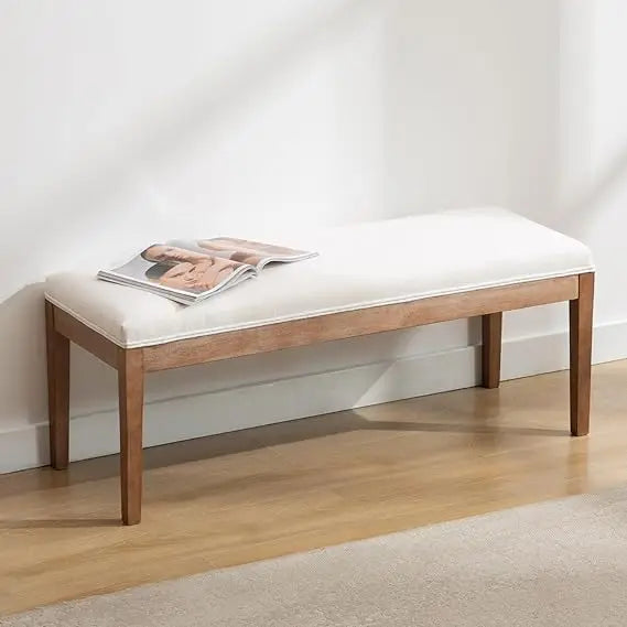 MKDK Upholstered Entryway Bench Farmhouse Style Living Room