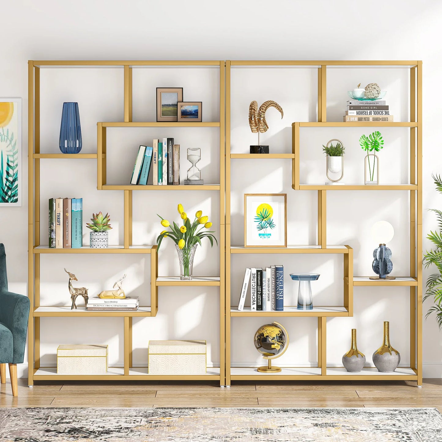 Tribesigns Modern Bookshelf Etagere Display Shelf