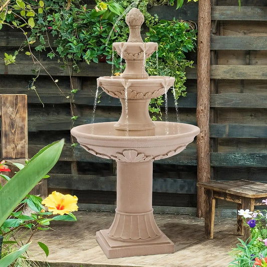 Outdoor Garden Waterfall Fountain With Bubbler Pineapple Top