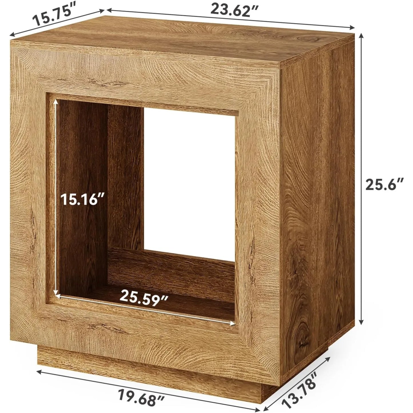 Little Tree End Table Two-Tier Wooden Side Table Farmhouse