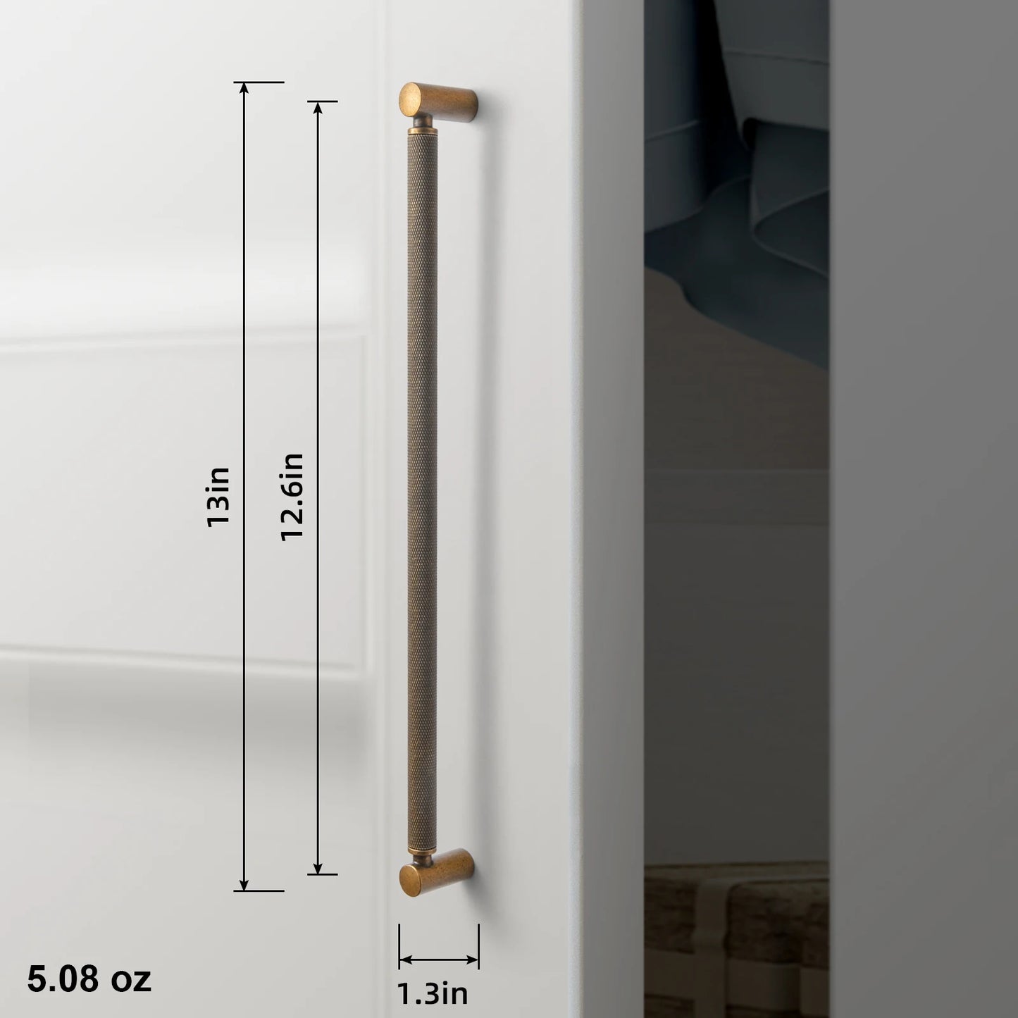 Goo-Ki Antique Brass Knurled Cabinet Pulls For Kitchen Cabinets