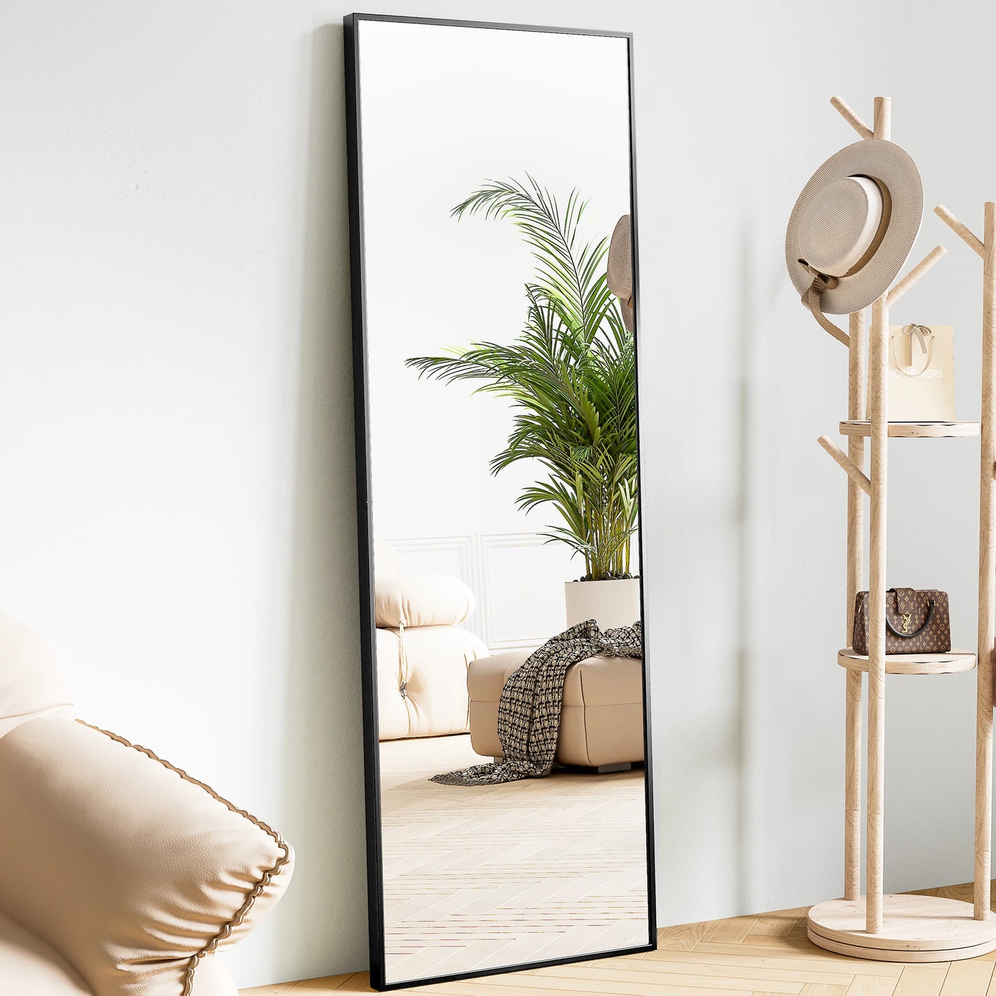 JHK Full Length Wall Mirror With Aluminum Alloy Frame
