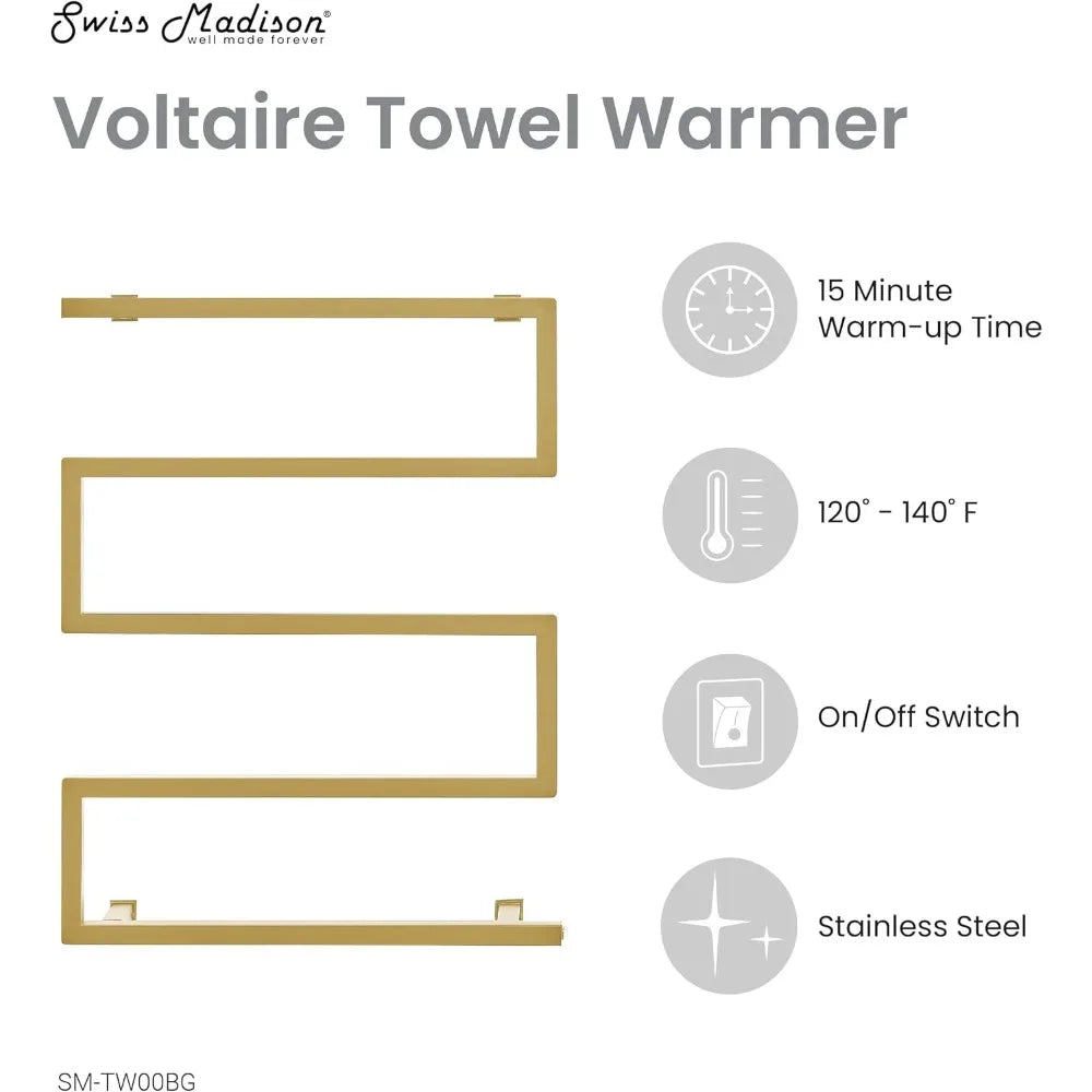 RBXC Voltaire 5-Bar Electric Towel Warmer Brushed Finish