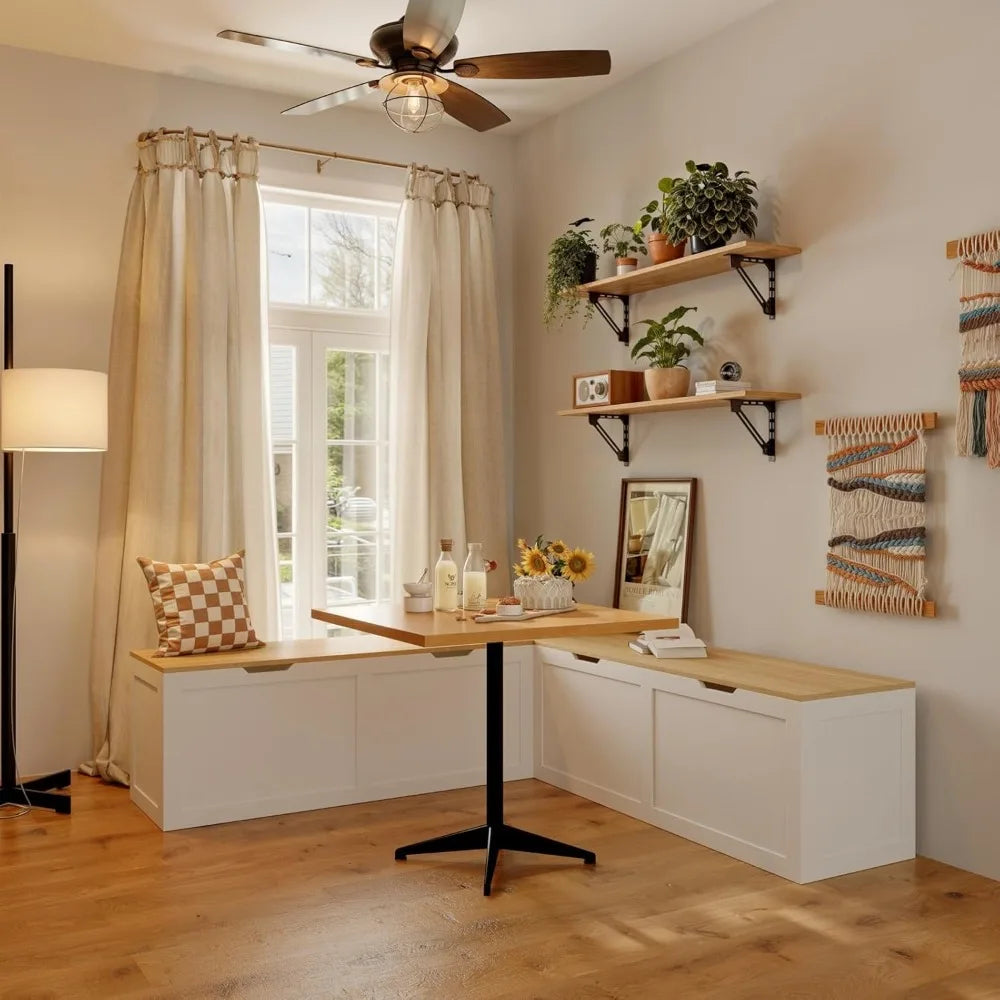 L Shape Kitchen Nook Bench With Hidden Storage Corner Dining