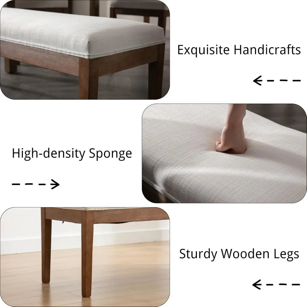 MKDK Upholstered Entryway Bench Farmhouse Style Living Room
