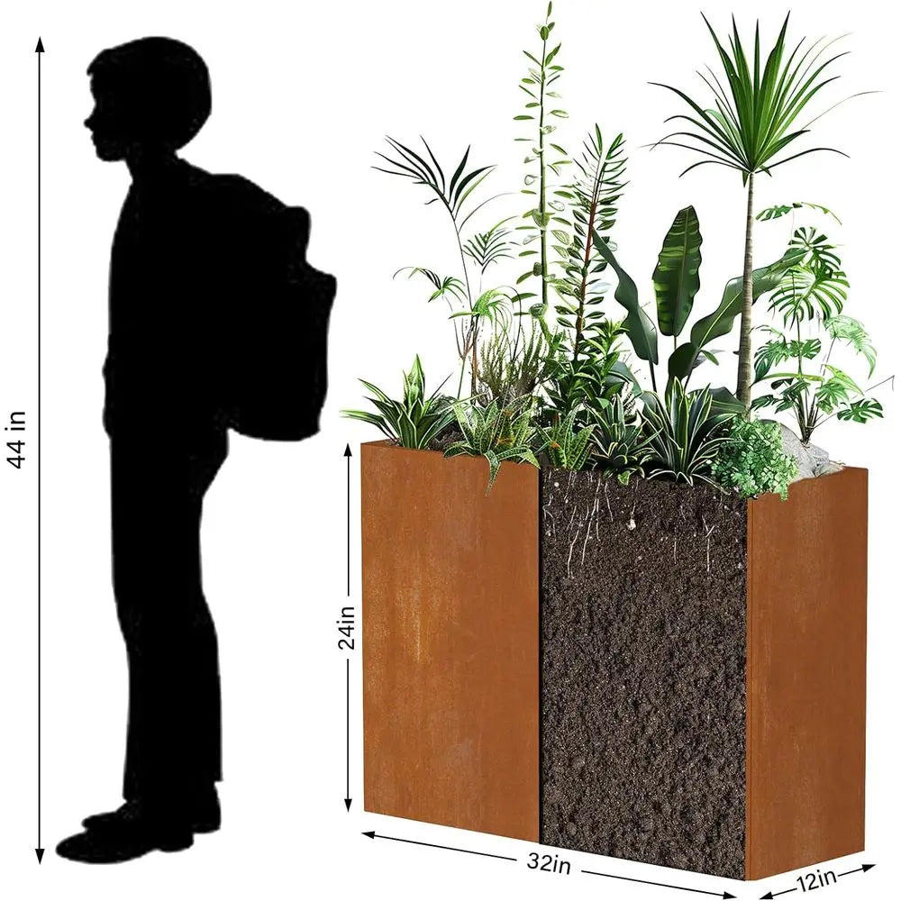 Corten Steel Planters Box Weather Resistant Garden Patio