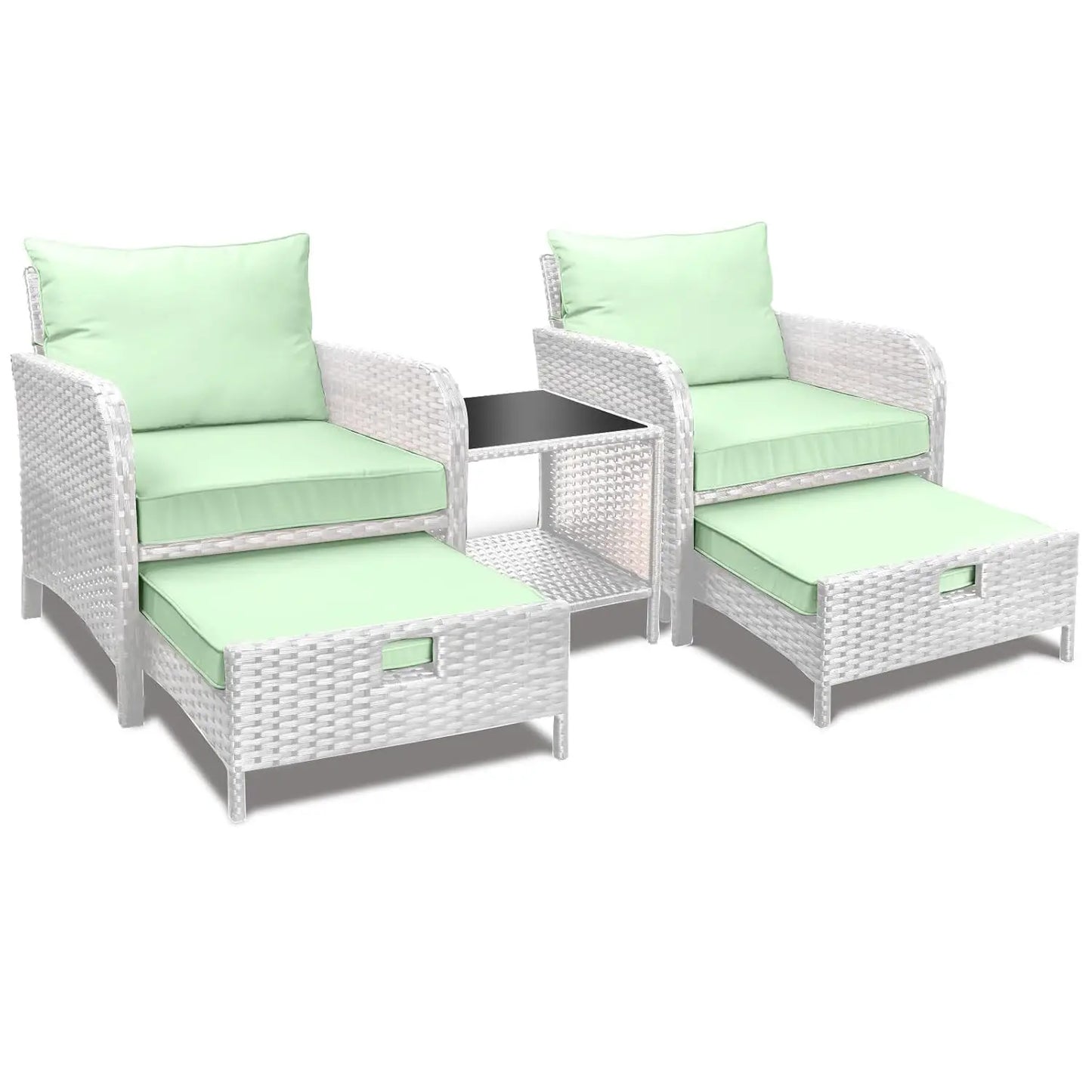 Balcony Patio Conversation Set In Rattan Wicker Outdoor Cushions