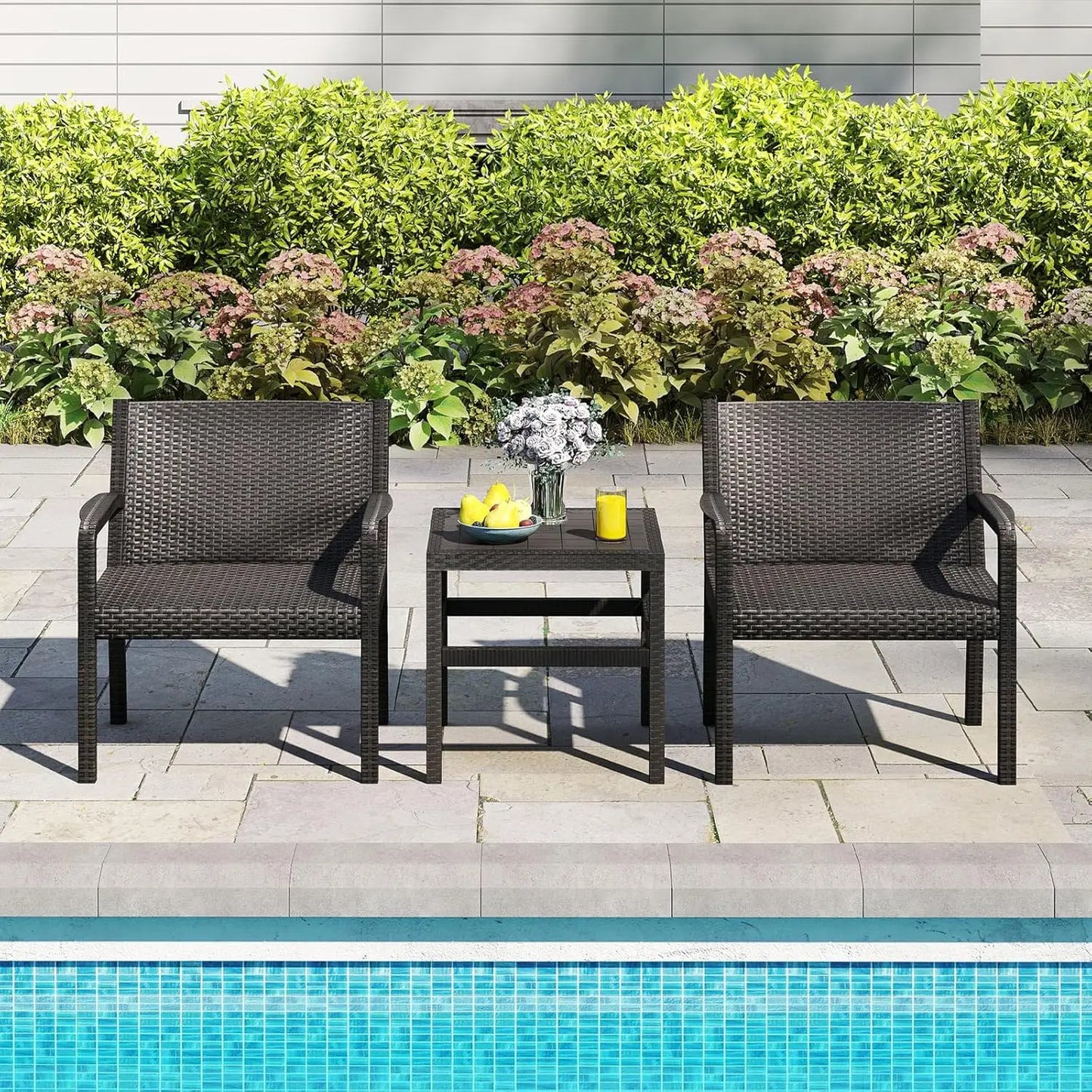 Patio Furniture Set 3 Piece Outdoor Wicker Conversation Set