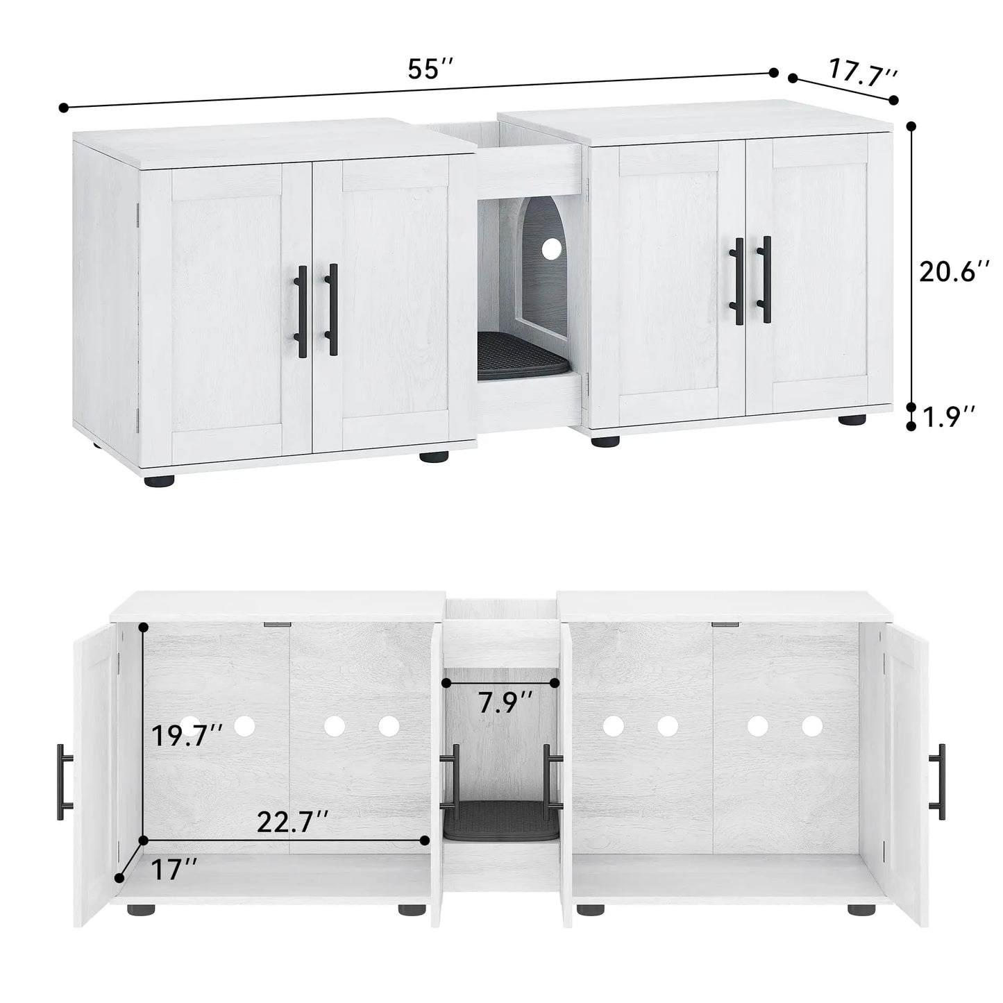 HiMISSCN Double Room Litter Box Enclosure For Cats