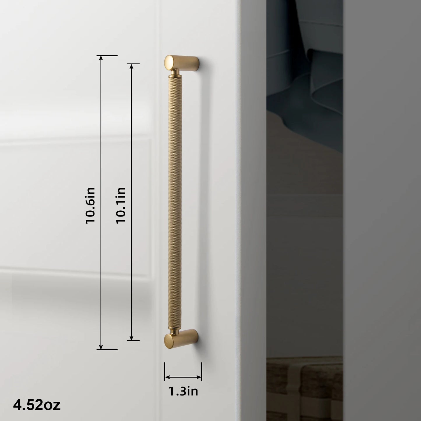 Goo-Ki Antique Brass Knurled Cabinet Pulls For Kitchen Cabinets