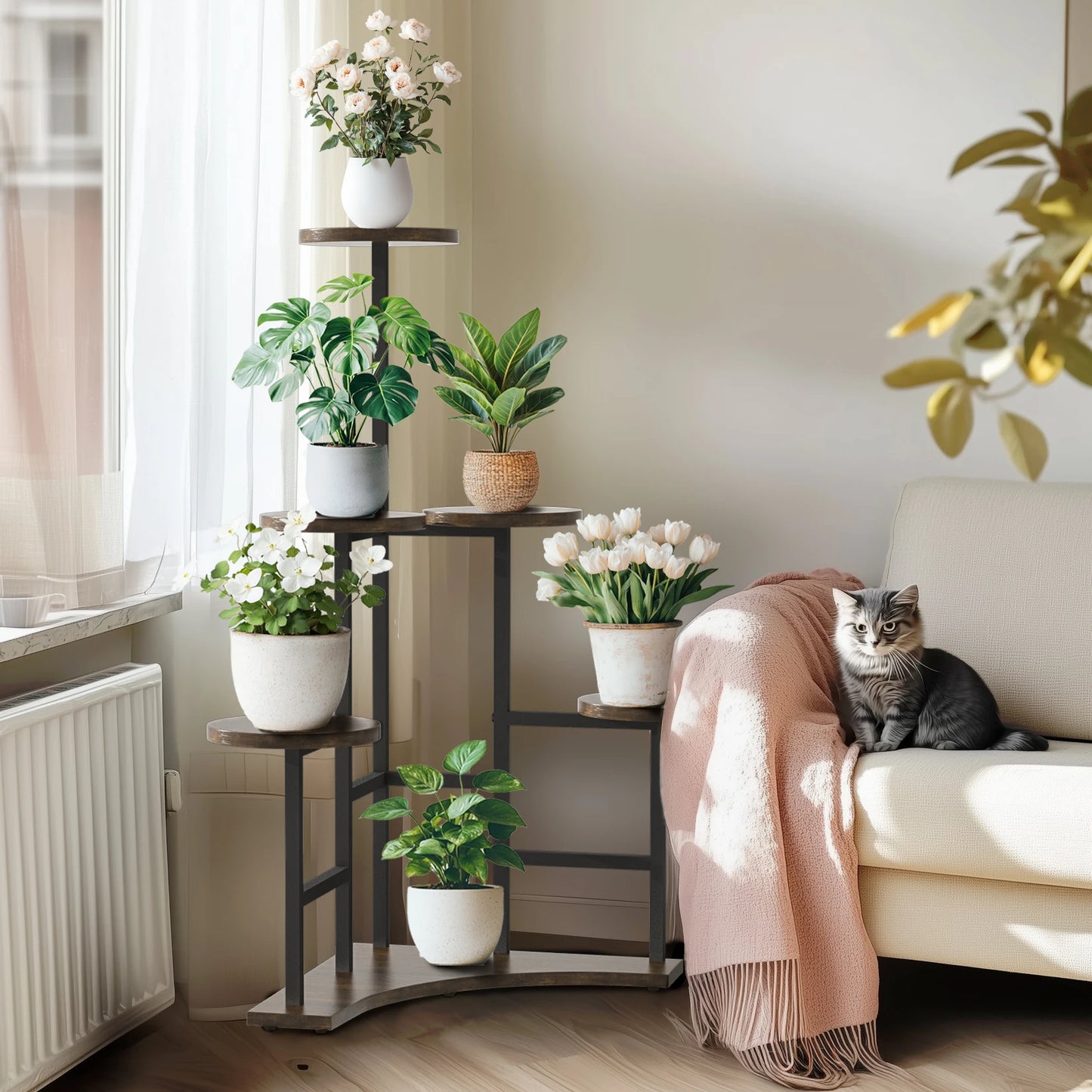 WisforFrame 6-Tier Plant Stand Corner Display Rack For Pots