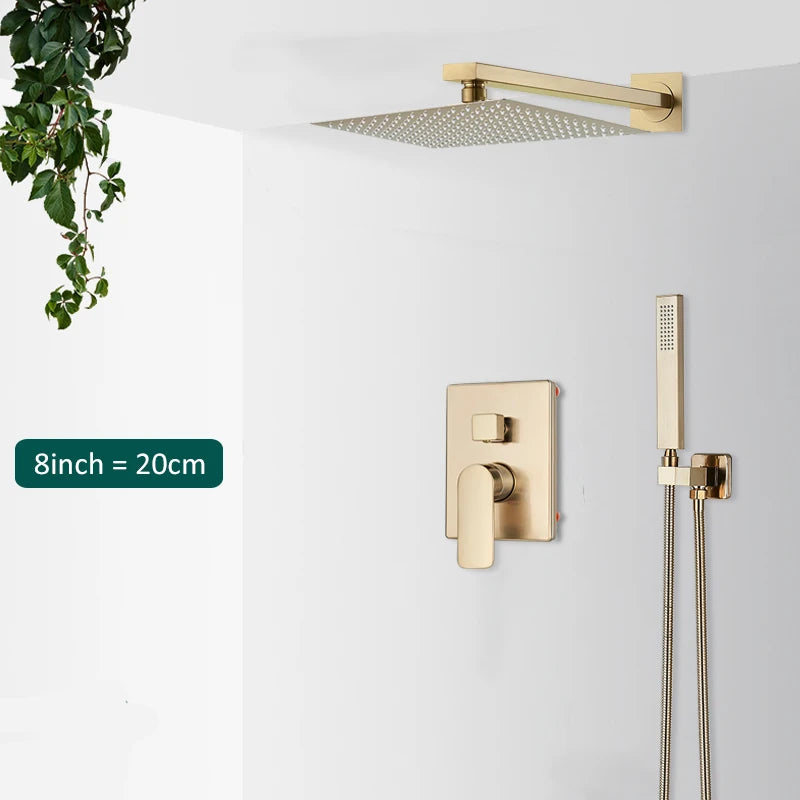 Quyanre Concealed In Wall Shower System With Rain Shower