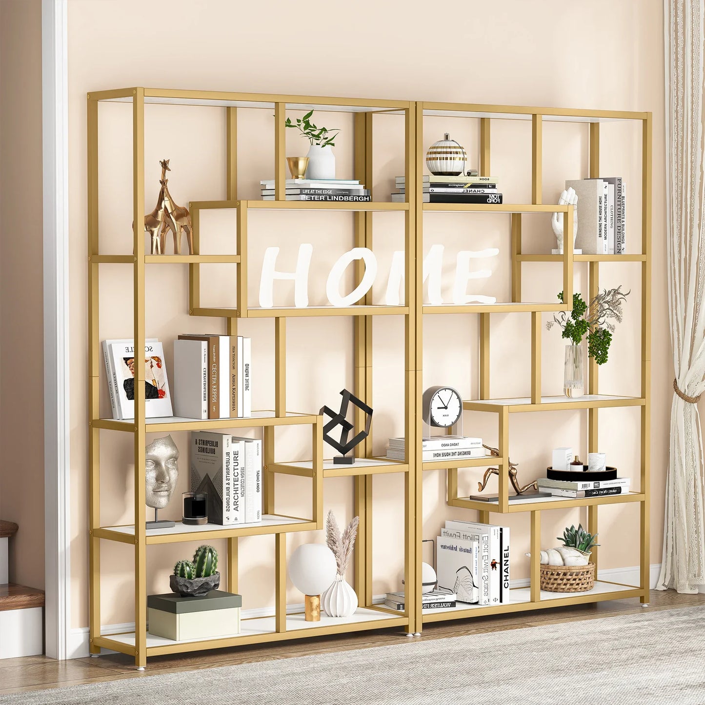 Tribesigns Modern Bookshelf Etagere Display Shelf