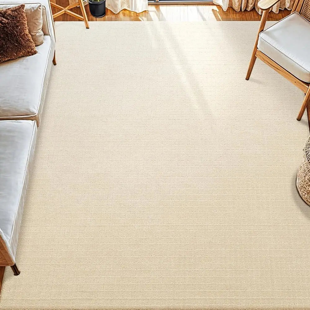 Noned Wool Rug With Anti-Slip Backing