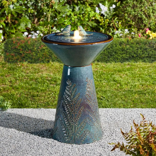Glitzhome Outdoor Water Fountain With LED Light And Pump