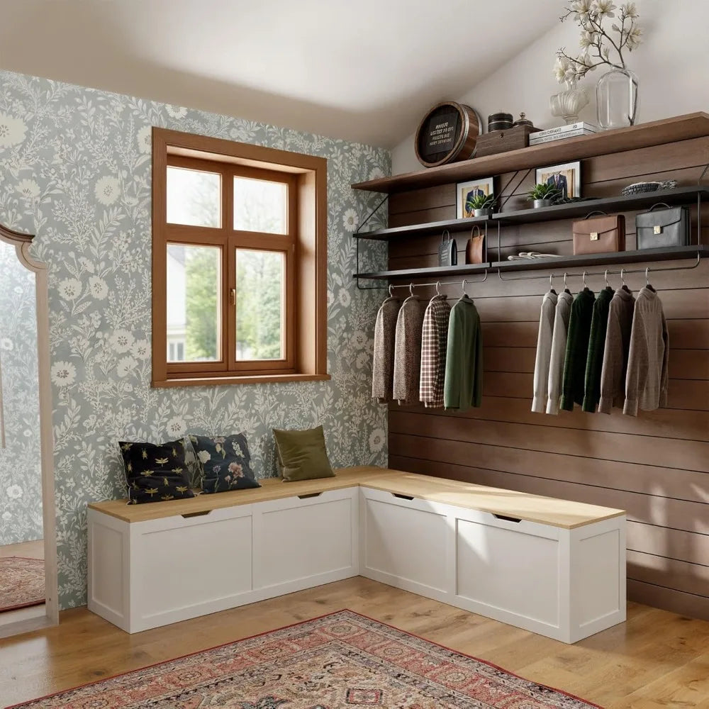 L Shape Kitchen Nook Bench With Hidden Storage Corner Dining