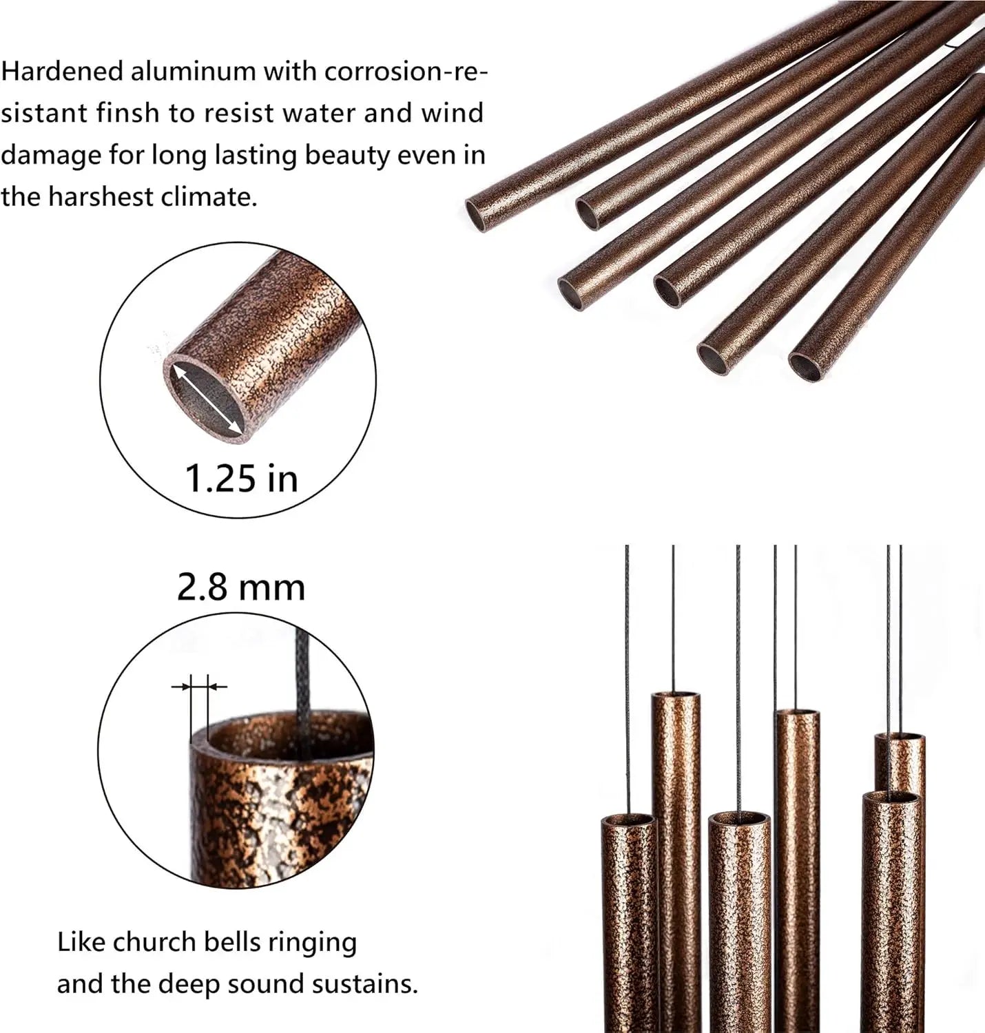 Deep Tone Wind Chimes for Outdoor Garden and Memorial