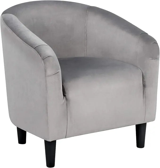 Boucle Barrel Chair With Sherpa Upholstery For Living Room