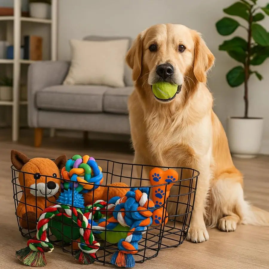Bone Shaped Indestructible Dog Toy Basket Storage Organizer