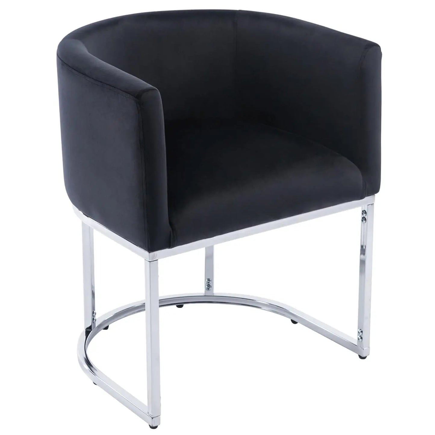 Faux Leather Dining Chair With Barrel Back And Gold Frame