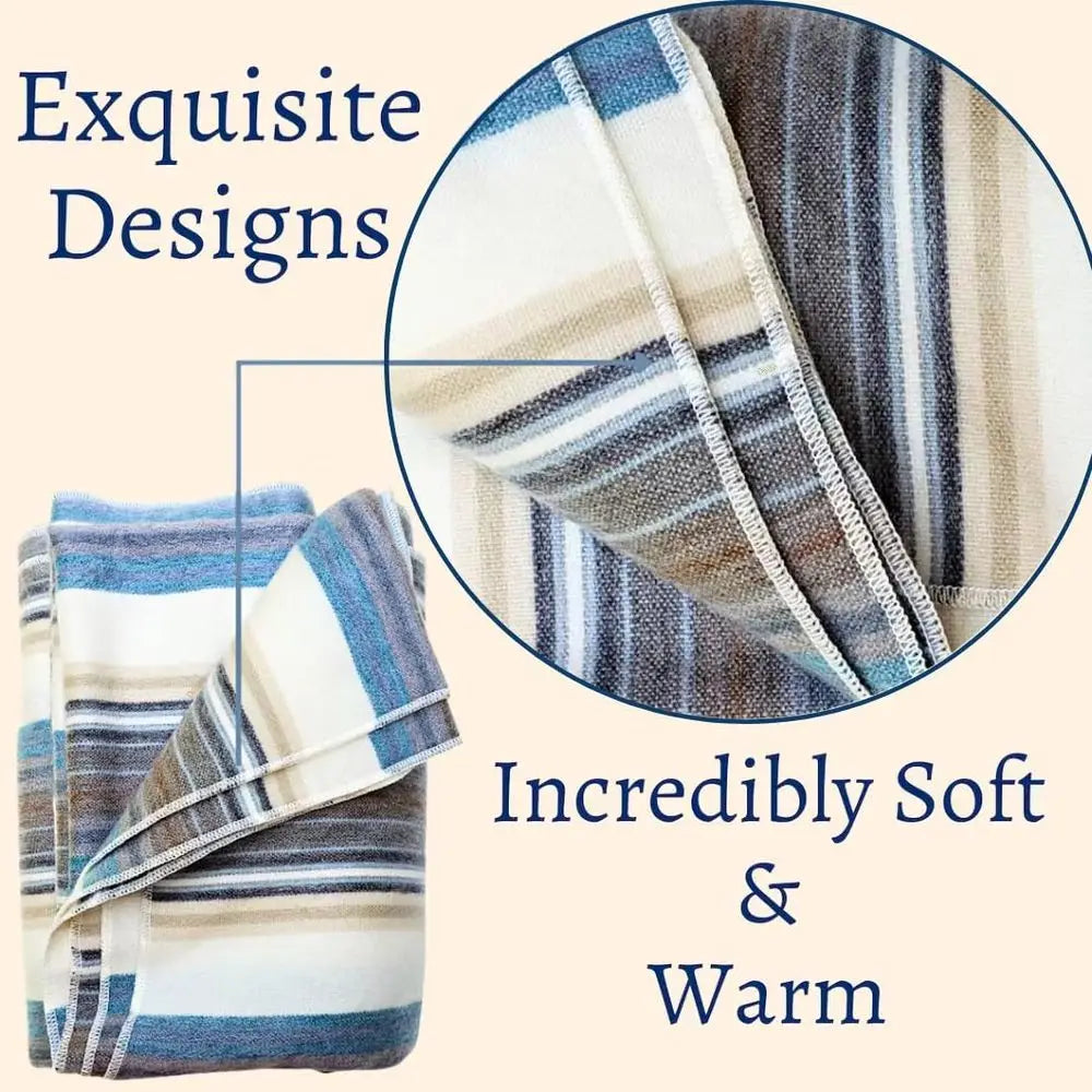 Alpaca Wool Throw Blanket Hypoallergenic Lightweight Breathable Non Itchy