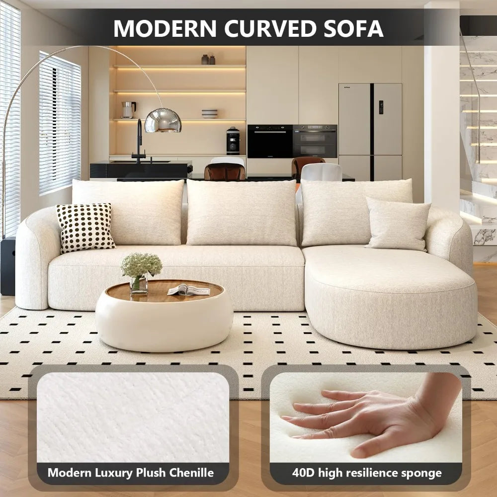Modern Sectional Sofa L-Shape Couch For Living Room